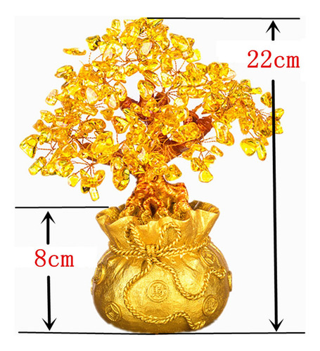Para Árbol De La Suerte Chino Citrino Cristal Dinero Árbol