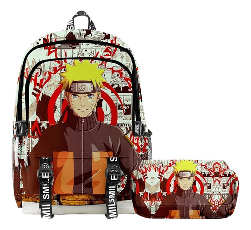 Mochila De Naruto Con Estuche Para Lápices Itachi College Ba