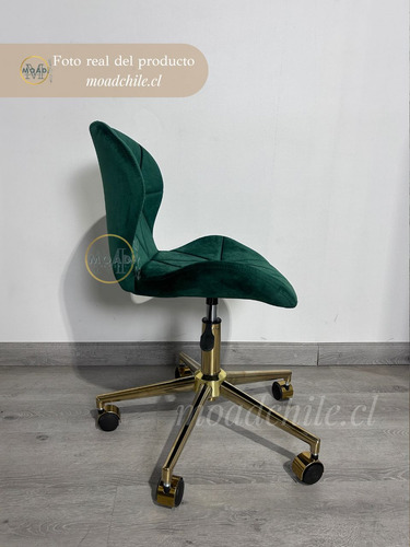 Silla De Escritorio Acolchada Mariposa Felpa Y Base Dorada