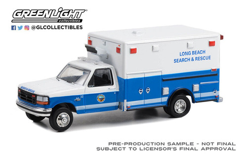 Greenlight First Responders Ambulancias 1/64 Nyc Fdny Custom Color Azul Marino