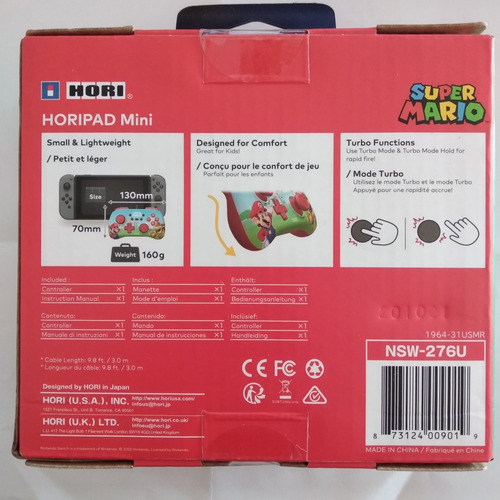 Imagen 3 de 5 de Joystick HoriPad Mini Super Mario Control Nintendo Switch