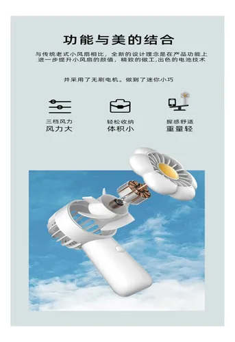 Mini Ventilador De Mano Con Cordón, Forma De Flor