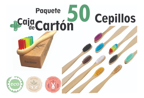 50 Cepillos De Dientes Bambú - Unidad a $2040