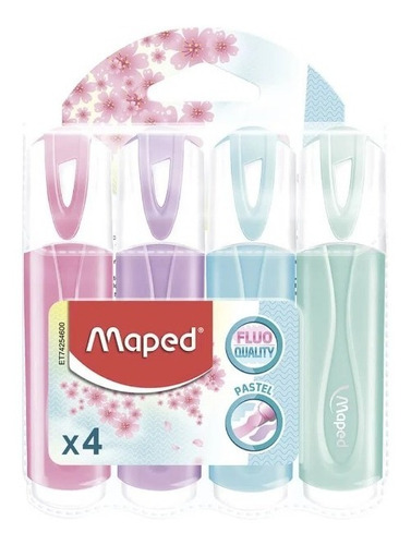 Marcatextos Pastel Maped Fluoquality Cont 4 Colores Variados