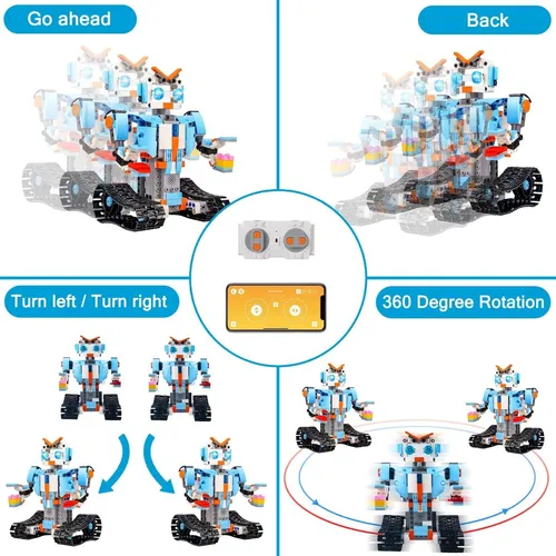 Stem Ing Block Toy Rc Robot Para Niños, App Controlle...