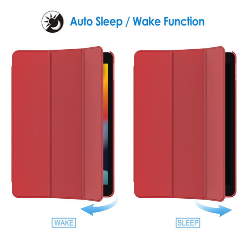 Funda Jetech, Para iPad 10.2'', Generacion 7 / 8 / 9, Rojo