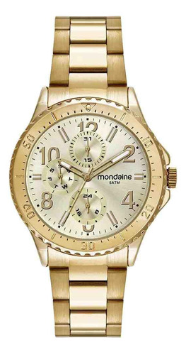 Relógio Mondaine Dourado Feminino 32586lpmvde1 Aço 5atm