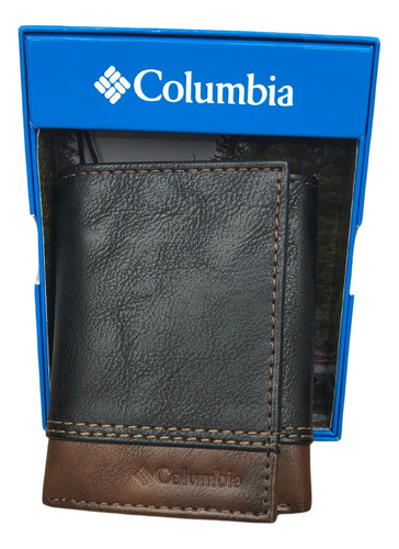 Billetera Bifold Columbia Bicolor Hombre - Marrón Y Negro