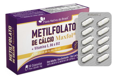 Kit 3x Metilfolato (maxfol®) Com Vitaminas 30 Cápsulas