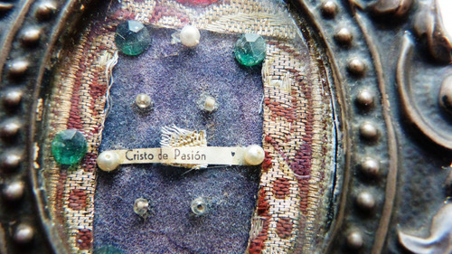 Monijor62-antigua Reliquia En Plata /plomo Cristo Pasion (Usado)