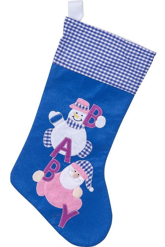 Bota Natalina Azul Baby Meia Natal - Christmas Traditions