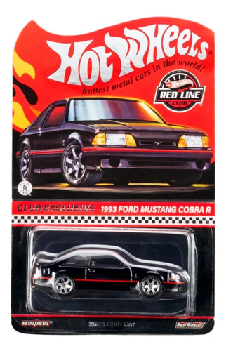 Hot Wheels Rlc 1993 Ford Mustang Cobra R Black Red Line 