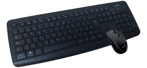 Kit Teclado Mouse Inalambrico Genius Ergonomico Con Ñ Negro 