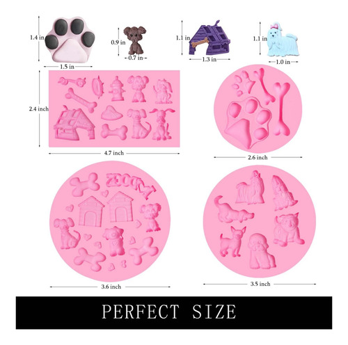 Moldes De Fondant De Animales, Huesos De Perros Paw Silicona