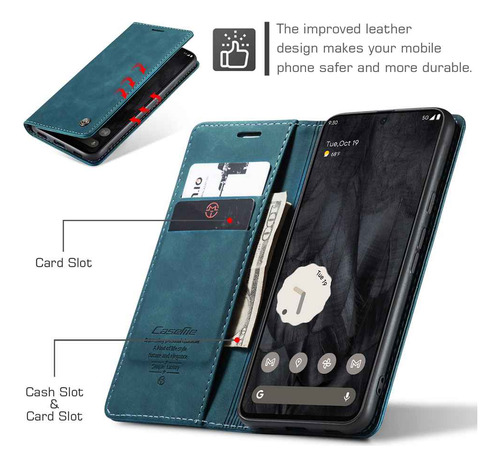 Funda De Piel Sintética Con Ventana Abatible Para Google Pixel 6 6a 7 7a 8 8a 9 9a 10 10 Pro Xl