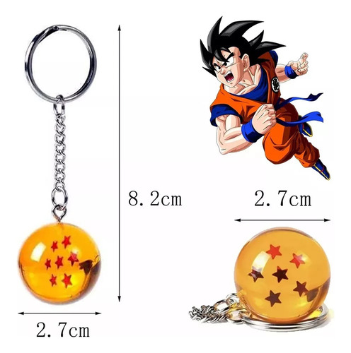 Para Set 7 Llaveros Dragon Ball Esferas Llavero Resina Moda