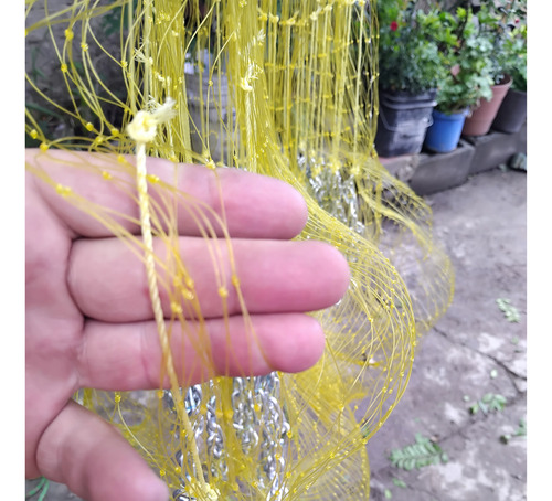 Atarraya 2 3/4 Cadena 3 Puntas 3 Mts Altura Amarillo