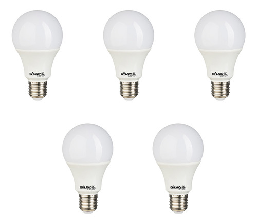 Kit 05 Lâmpadas A55 Bulbo E27 Led 4,8w 3000k Bivolt Branco-quente