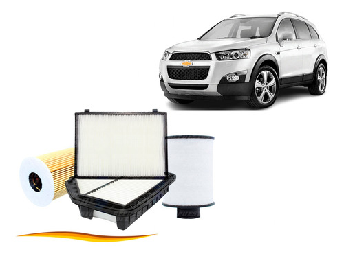 Kit Filtros Chevrolet Captiva 2.0 07 - 13 Aire Polen Aceite 