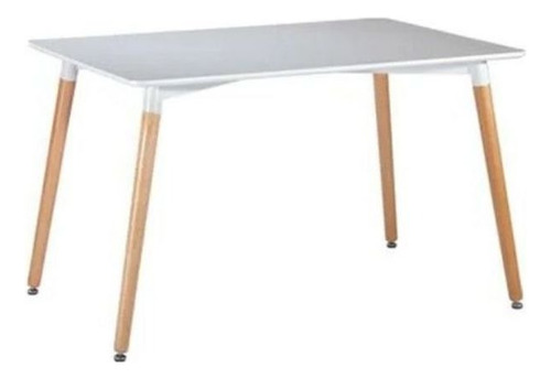 Juego Mesa 120x70 Escandinava + 4 Sillas Eames Set Comedor
