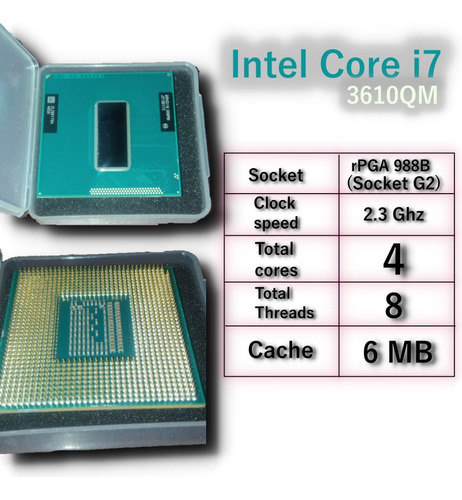 Procesador Laptop Intel I7 3610qm 2.3 Ghz Socket G2 Pga988b