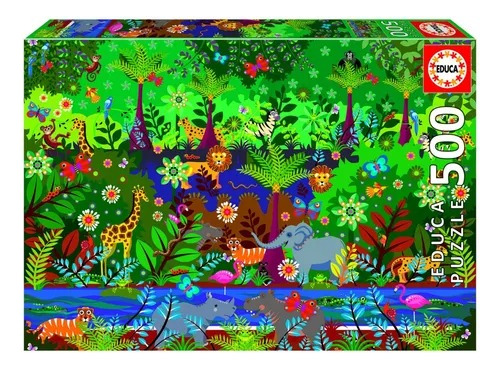 Puzzle Rompecabezas 500 Piezas Jungla Selva Animales Educa