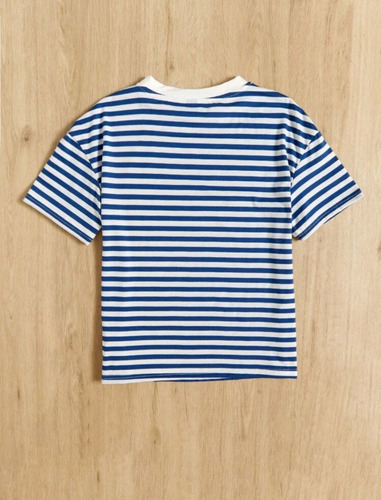 Remera De Hombros Caídos Con Estampado De Rayas