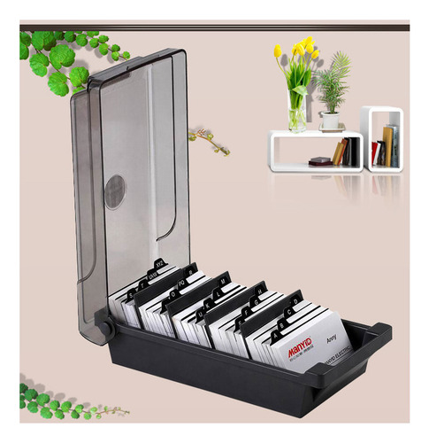 Caja De Almacenamiento De Tarjetas De Visita De Escritorio.