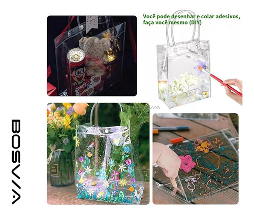Wd 50 Bolsas De Regalo For Fiestas Con Asa Transparente De