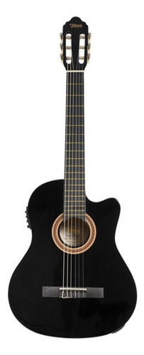 Guitarra Electroacustica Valencia Vc104 Nylon Black Color Negro Orientación De La Mano Diestro