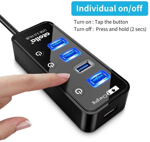 Hub Usb 3.0, Atolla, 4 Puertos, Supervelocidad, Usb 3, Hub S