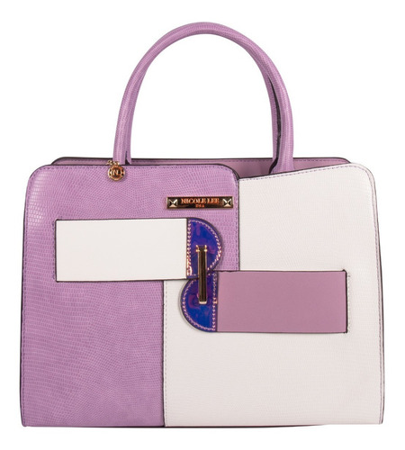 Bolsa De Mano Nicole Lee Con Cortes Asimetricos Ss22 Color Lila