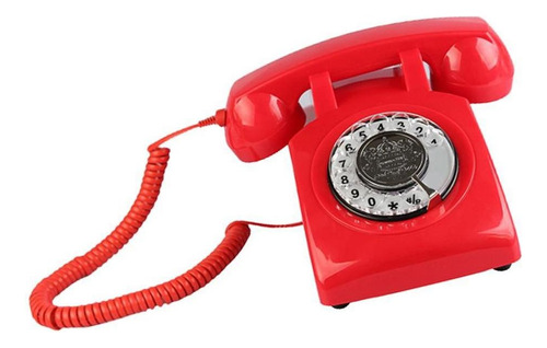 . Teléfono De Marcación De Estilo Clásico Rojo