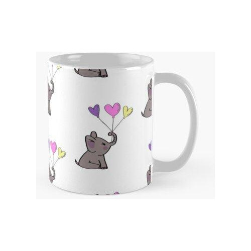 Taza Lindo Elefante Con Globos Diseño Gráfico Calidad Premiu