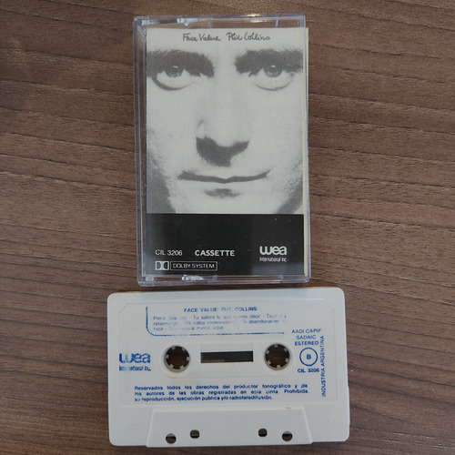 Cassette Phil Collins Face Value Argentina Vg