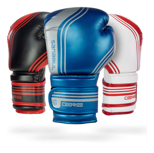 Sanabul Core - Guantes De Boxeo (azul/plata, 16 Onzas)