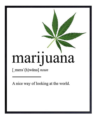 Marijuana Definition Wall Decor Picture Print - Funn