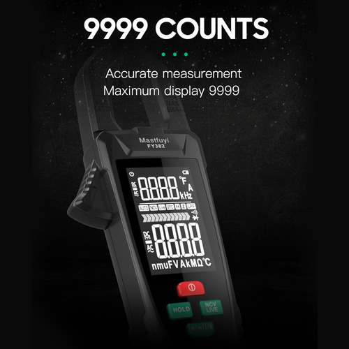 Pinza Amperimétrica Smart Fy382 Cuenta Rms Meter 9999 Ac Tru