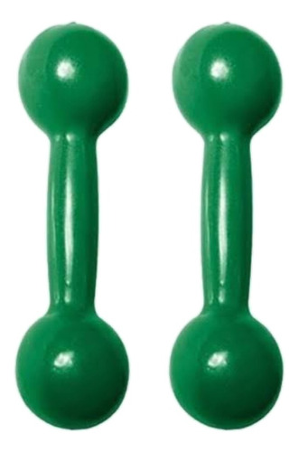  Halter Emborrachado 1kg Par Academia Ginástica Crossfit Cor Verde