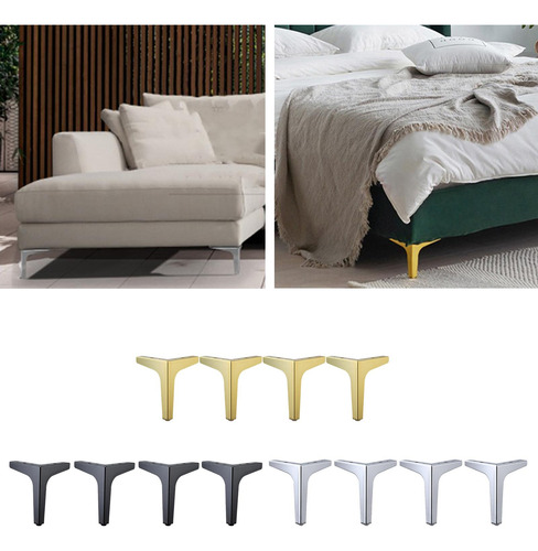 4 5 6 7 Ángulo Metal Muebles Patas Sofá 10cm Negro
