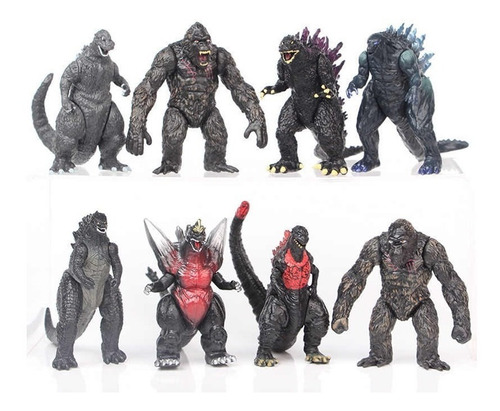Set X 8 Figuras Godzilla 9 Cm X 13 Cm Articuladas Tremendas!