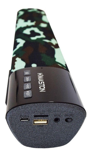 Caixa De Som Bluetooth Super Bass Usb, P2, Sd Card Camuflado