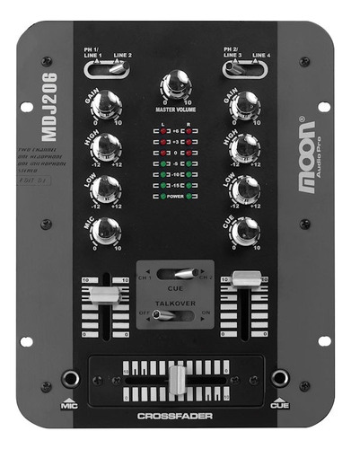 Consola Mixer Moon Mdj206 Dj Stereo 2 Canales 4 Entradass