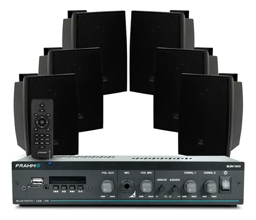 comprar Amplificador Receiver Bluetooth + 06 Caixas Jbl C521 Potente