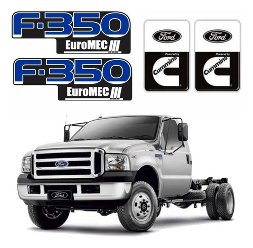 Adesivos Emblemas Resinados Compatível F-350 Euromec Cummins