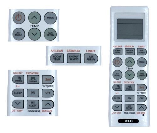 Control Remoto Lg Aire Acondicionado Con Base