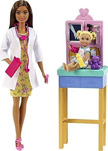 Juego De Pediatra Barbie, Muñeca Morena (12 Pulgadas)