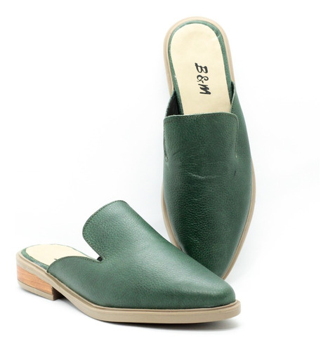 Zuecos Mujer Slippers Mule Cuero Vacuno Kabul Bym Shoes