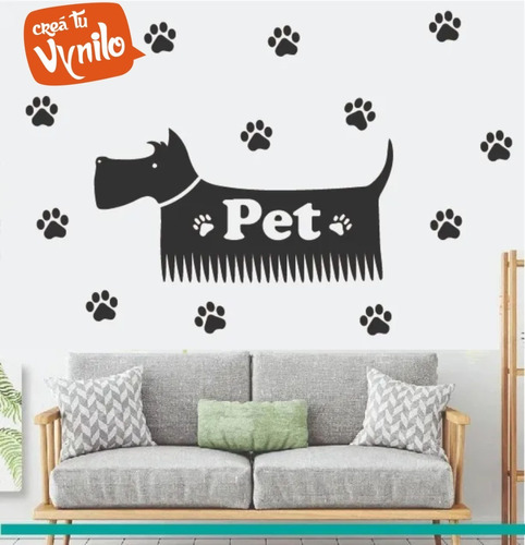 Vinilo Decorativo Veterinaria Peluqueria Perro Vidriera M6