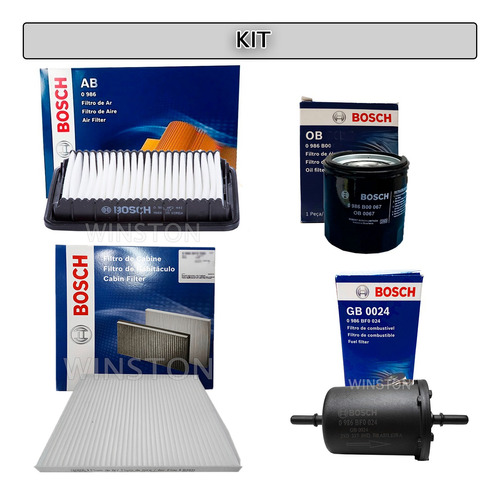 Kit Filtros Cabine Oleo Combustivel Ar Bosch Hb20 Hb20s 1.0